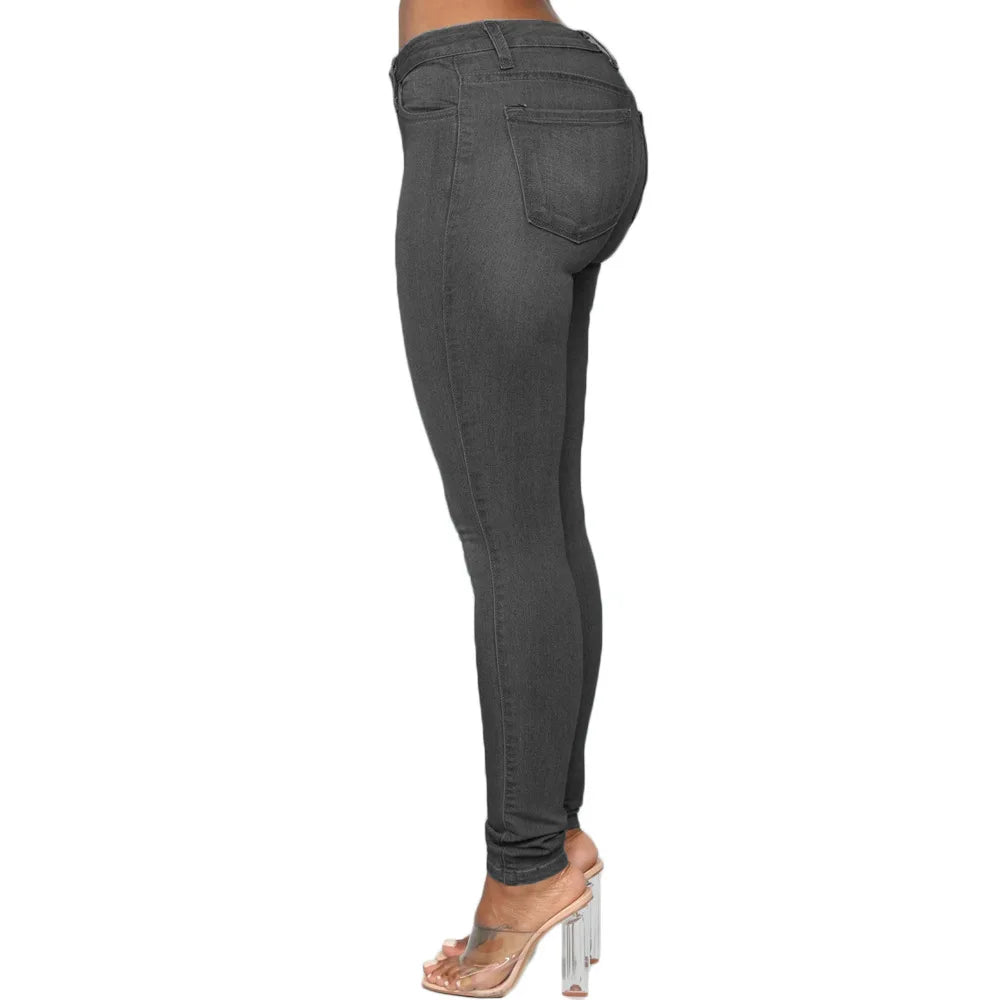 2026 New 7 Color Women's High Waist Skinny Jeans Fashion Slim Elastic Denim Pencil Pants Casual Trousers S-2XL
