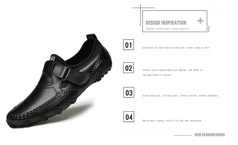 Men Casual Shoes Genuine Leather Men's Loafers Luxury Brand Fashion Breathable Flat Driving Shoes Slip on Comfortable Moccasins