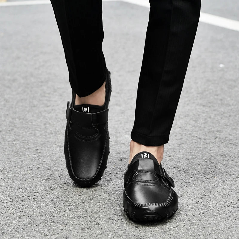 Men Casual Shoes Genuine Leather Men's Loafers Luxury Brand Fashion Breathable Flat Driving Shoes Slip on Comfortable Moccasins
