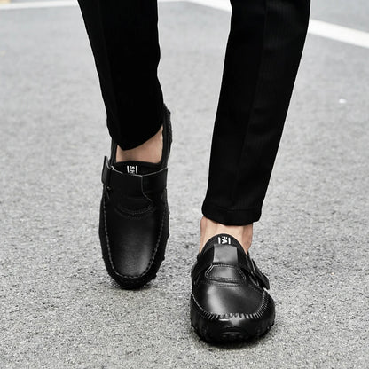 Men Casual Shoes Genuine Leather Men's Loafers Luxury Brand Fashion Breathable Flat Driving Shoes Slip on Comfortable Moccasins