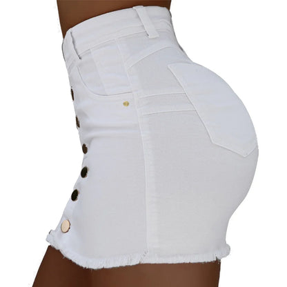 BKLD 2019 New Fashion Summer Women Single Breasted Pockets Stretchy Jeans Skirt High Waist Bodycon Skinny Denim Short Mini Skirt