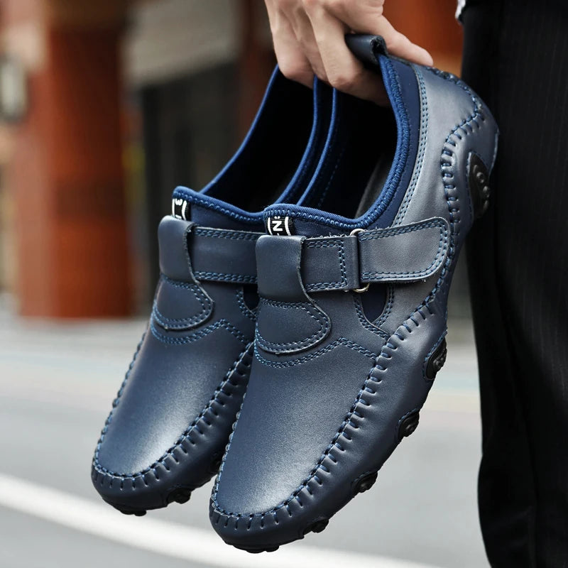 Men Casual Shoes Genuine Leather Men's Loafers Luxury Brand Fashion Breathable Flat Driving Shoes Slip on Comfortable Moccasins