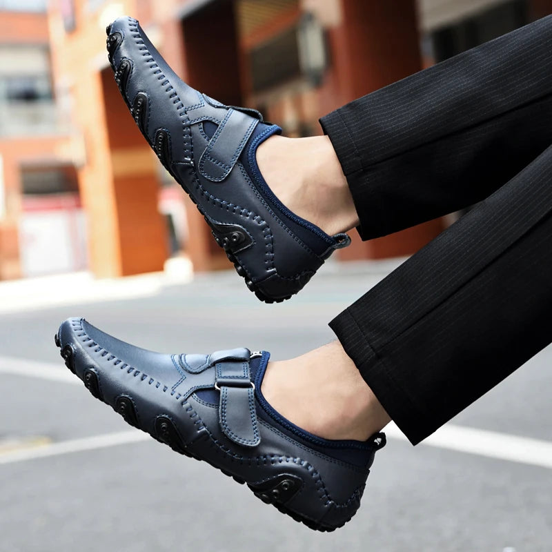 Men Casual Shoes Genuine Leather Men's Loafers Luxury Brand Fashion Breathable Flat Driving Shoes Slip on Comfortable Moccasins