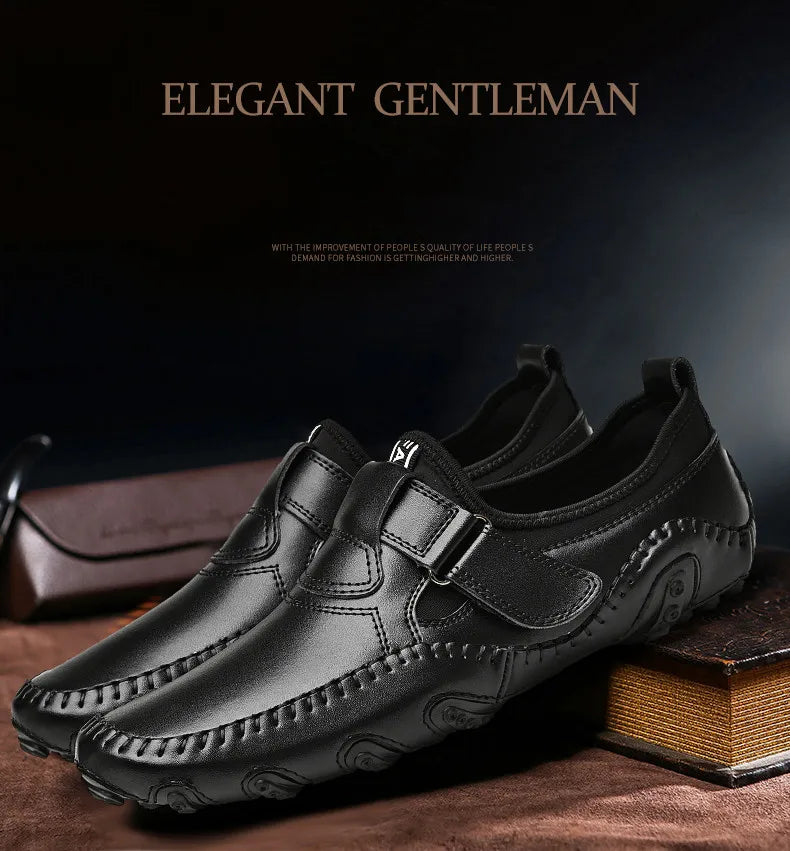 Men Casual Shoes Genuine Leather Men's Loafers Luxury Brand Fashion Breathable Flat Driving Shoes Slip on Comfortable Moccasins