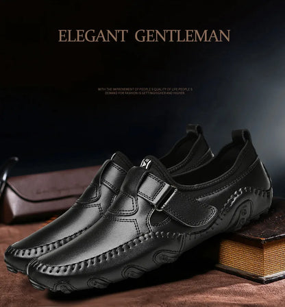 Men Casual Shoes Genuine Leather Men's Loafers Luxury Brand Fashion Breathable Flat Driving Shoes Slip on Comfortable Moccasins