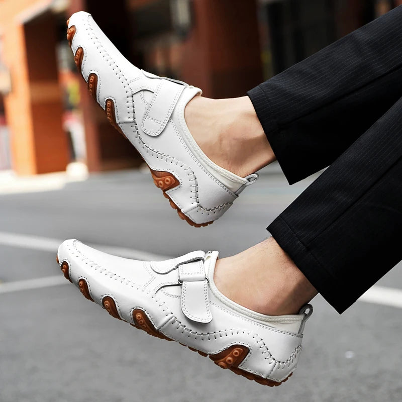Men Casual Shoes Genuine Leather Men's Loafers Luxury Brand Fashion Breathable Flat Driving Shoes Slip on Comfortable Moccasins