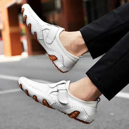 Men Casual Shoes Genuine Leather Men's Loafers Luxury Brand Fashion Breathable Flat Driving Shoes Slip on Comfortable Moccasins