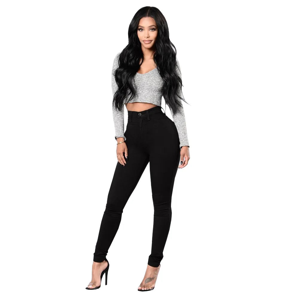 2026 New 7 Color Women's High Waist Skinny Jeans Fashion Slim Elastic Denim Pencil Pants Casual Trousers S-2XL