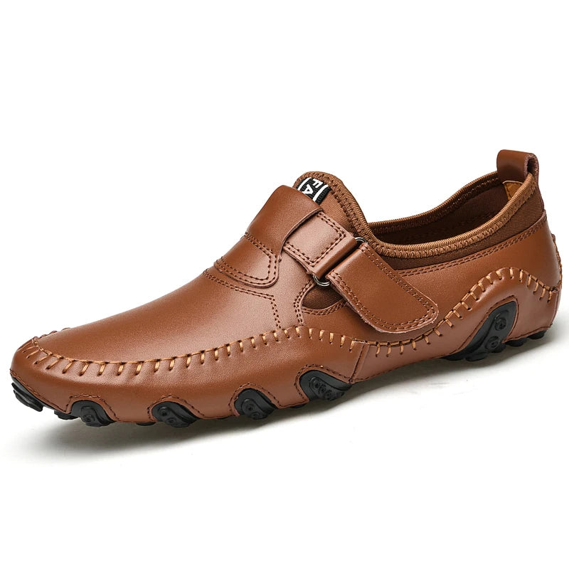 Men Casual Shoes Genuine Leather Men's Loafers Luxury Brand Fashion Breathable Flat Driving Shoes Slip on Comfortable Moccasins