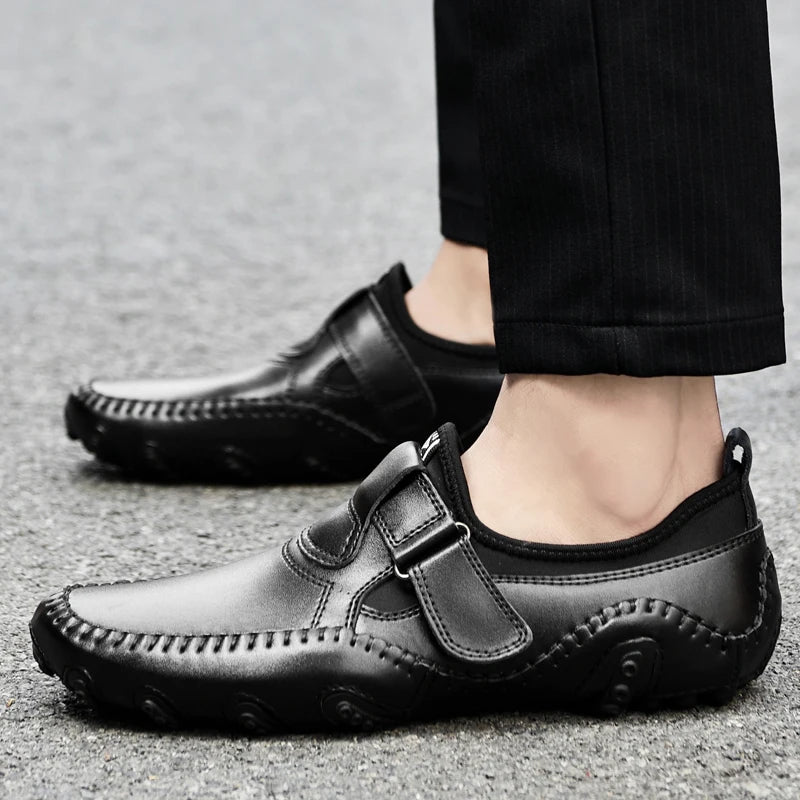 Men Casual Shoes Genuine Leather Men's Loafers Luxury Brand Fashion Breathable Flat Driving Shoes Slip on Comfortable Moccasins