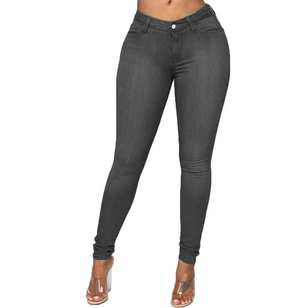 2026 New 7 Color Women's High Waist Skinny Jeans Fashion Slim Elastic Denim Pencil Pants Casual Trousers S-2XL