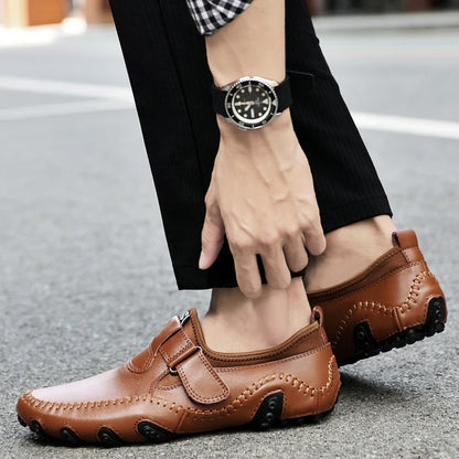 Men Casual Shoes Genuine Leather Men's Loafers Luxury Brand Fashion Breathable Flat Driving Shoes Slip on Comfortable Moccasins