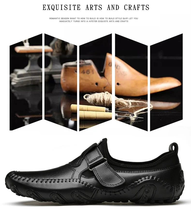 Men Casual Shoes Genuine Leather Men's Loafers Luxury Brand Fashion Breathable Flat Driving Shoes Slip on Comfortable Moccasins