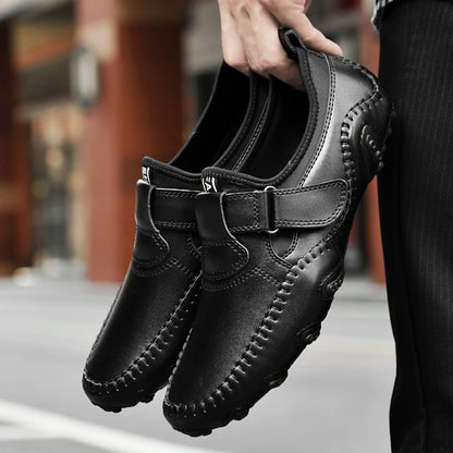 Men Casual Shoes Genuine Leather Men's Loafers Luxury Brand Fashion Breathable Flat Driving Shoes Slip on Comfortable Moccasins