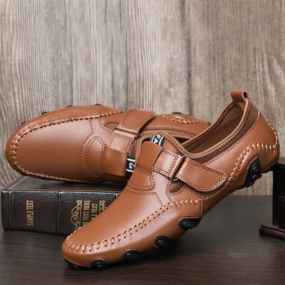 Men Casual Shoes Genuine Leather Men's Loafers Luxury Brand Fashion Breathable Flat Driving Shoes Slip on Comfortable Moccasins