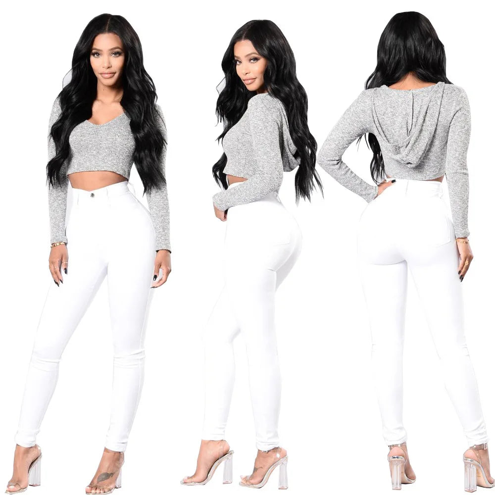 2026 New 7 Color Women's High Waist Skinny Jeans Fashion Slim Elastic Denim Pencil Pants Casual Trousers S-2XL