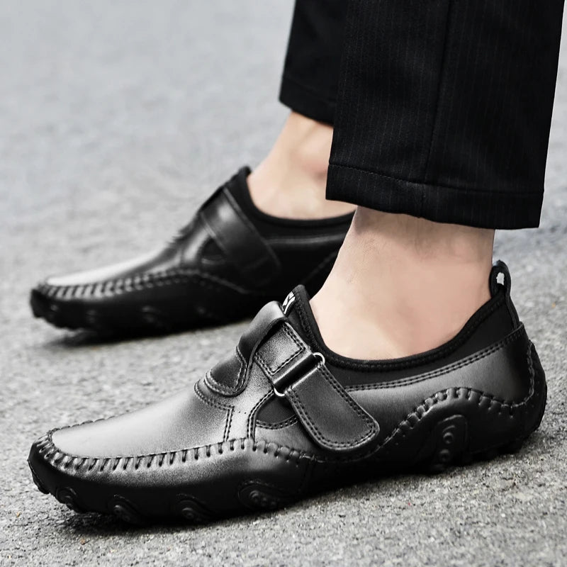 Men Casual Shoes Genuine Leather Men's Loafers Luxury Brand Fashion Breathable Flat Driving Shoes Slip on Comfortable Moccasins
