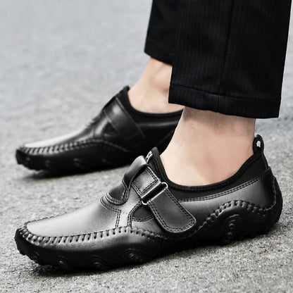 Men Casual Shoes Genuine Leather Men's Loafers Luxury Brand Fashion Breathable Flat Driving Shoes Slip on Comfortable Moccasins