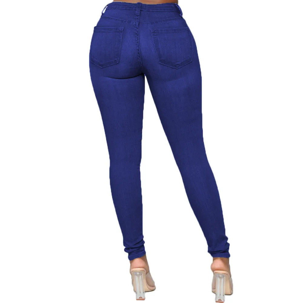 2026 New 7 Color Women's High Waist Skinny Jeans Fashion Slim Elastic Denim Pencil Pants Casual Trousers S-2XL