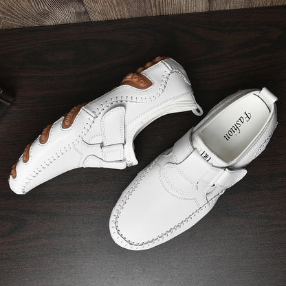 Men Casual Shoes Genuine Leather Men's Loafers Luxury Brand Fashion Breathable Flat Driving Shoes Slip on Comfortable Moccasins