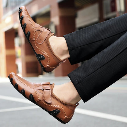 Men Casual Shoes Genuine Leather Men's Loafers Luxury Brand Fashion Breathable Flat Driving Shoes Slip on Comfortable Moccasins