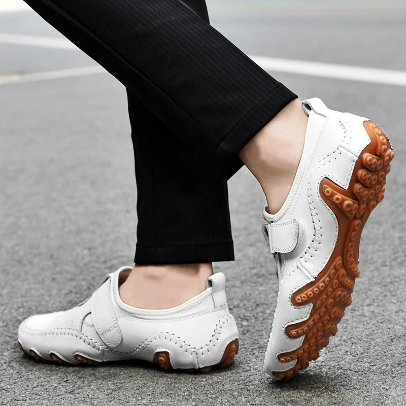 Men Casual Shoes Genuine Leather Men's Loafers Luxury Brand Fashion Breathable Flat Driving Shoes Slip on Comfortable Moccasins