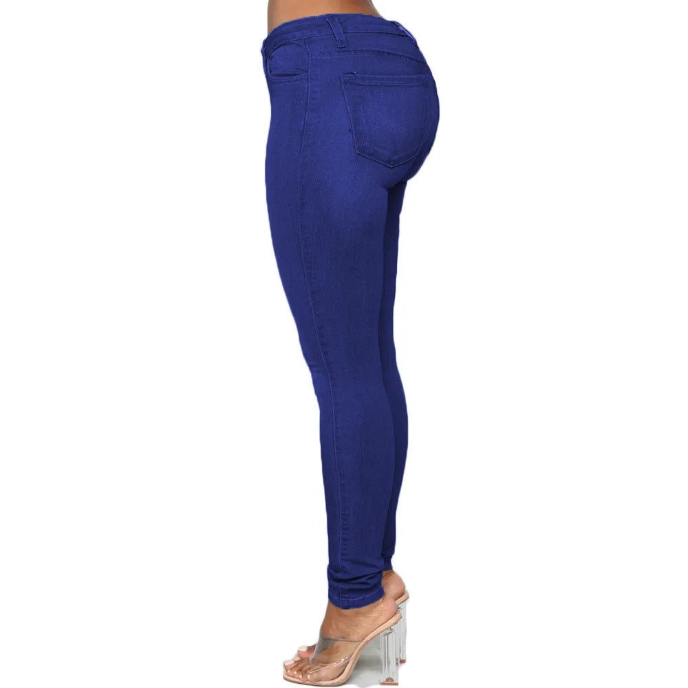 2026 New 7 Color Women's High Waist Skinny Jeans Fashion Slim Elastic Denim Pencil Pants Casual Trousers S-2XL