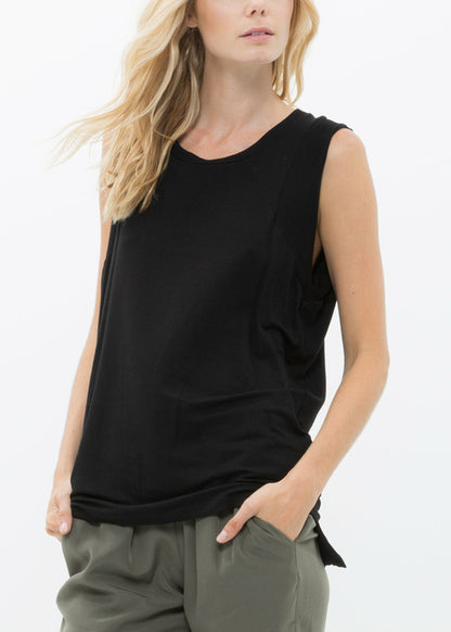 Rib Contrast Muscle Tank Top