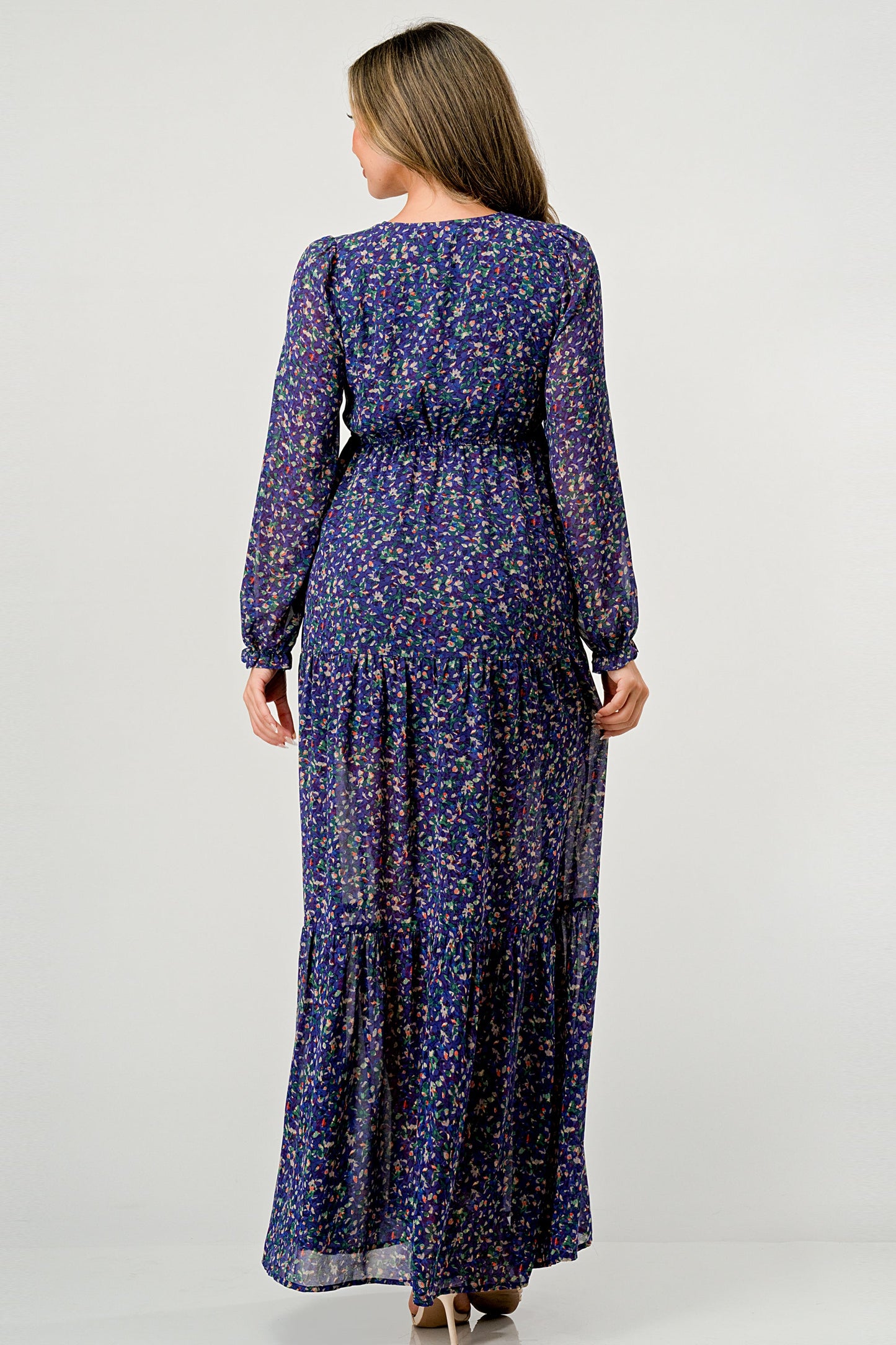 V-Neck Floral Maxi Dress