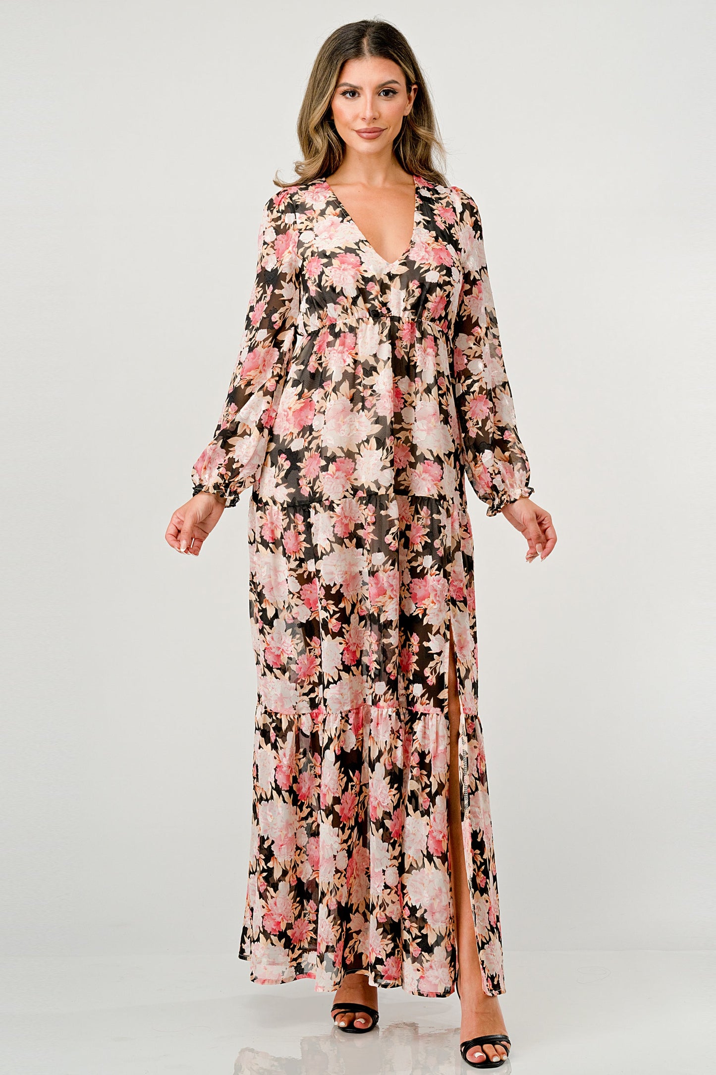 Long Sleeve Tiered Maxi Dress