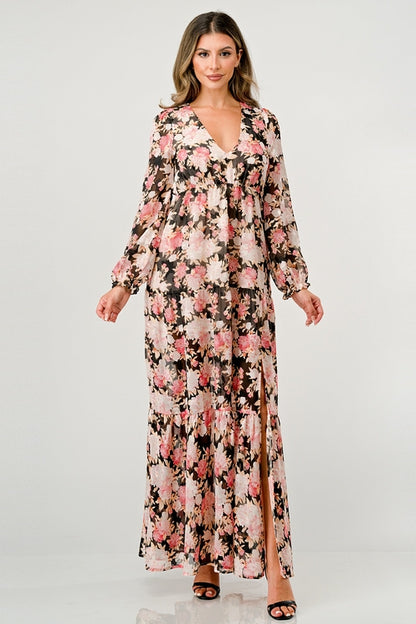 Long Sleeve Tiered Maxi Dress