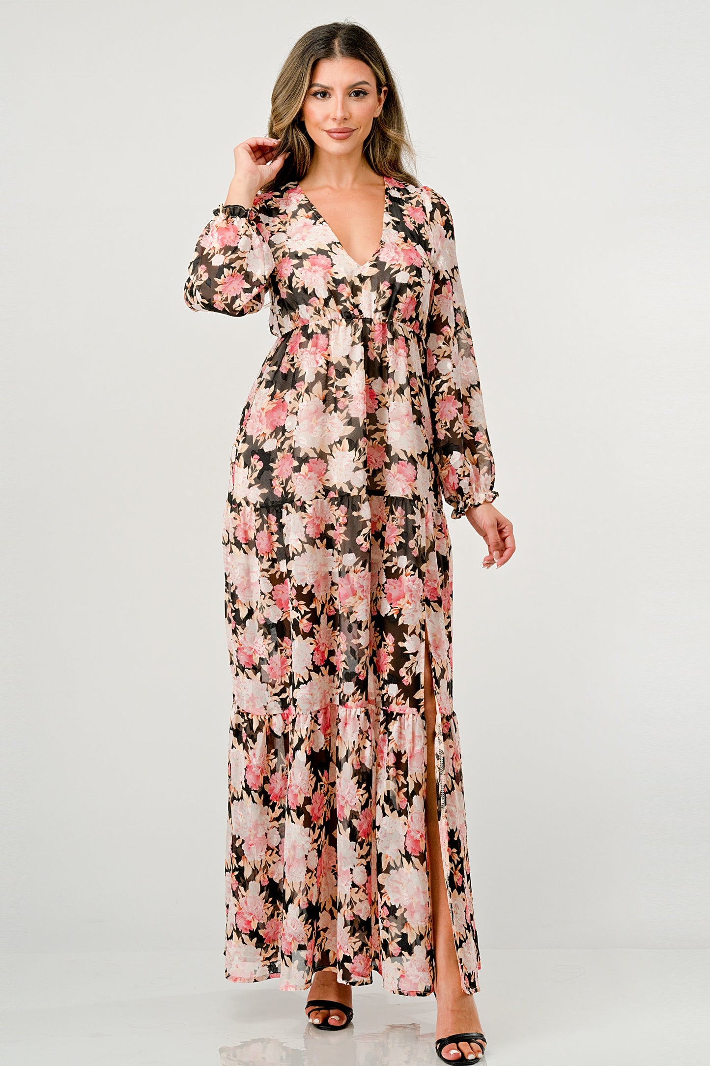 Long Sleeve Tiered Maxi Dress
