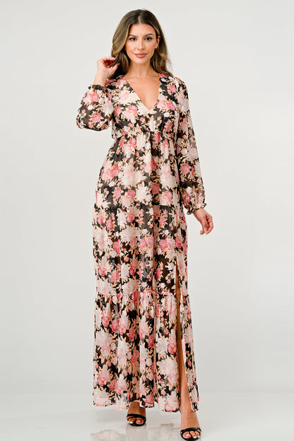 Long Sleeve Tiered Maxi Dress