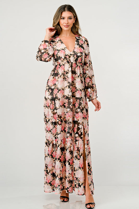 Long Sleeve Tiered Maxi Dress