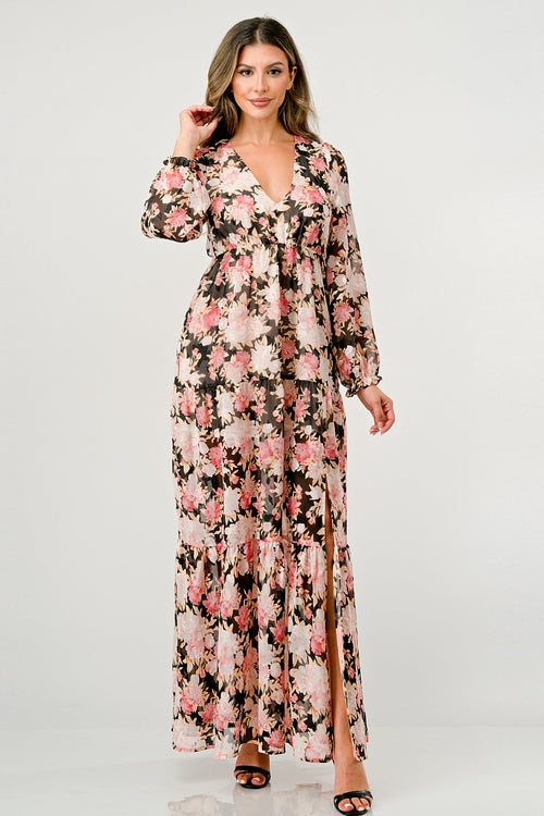 Long Sleeve Tiered Maxi Dress
