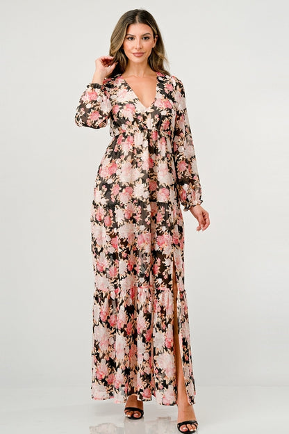 Long Sleeve Tiered Maxi Dress