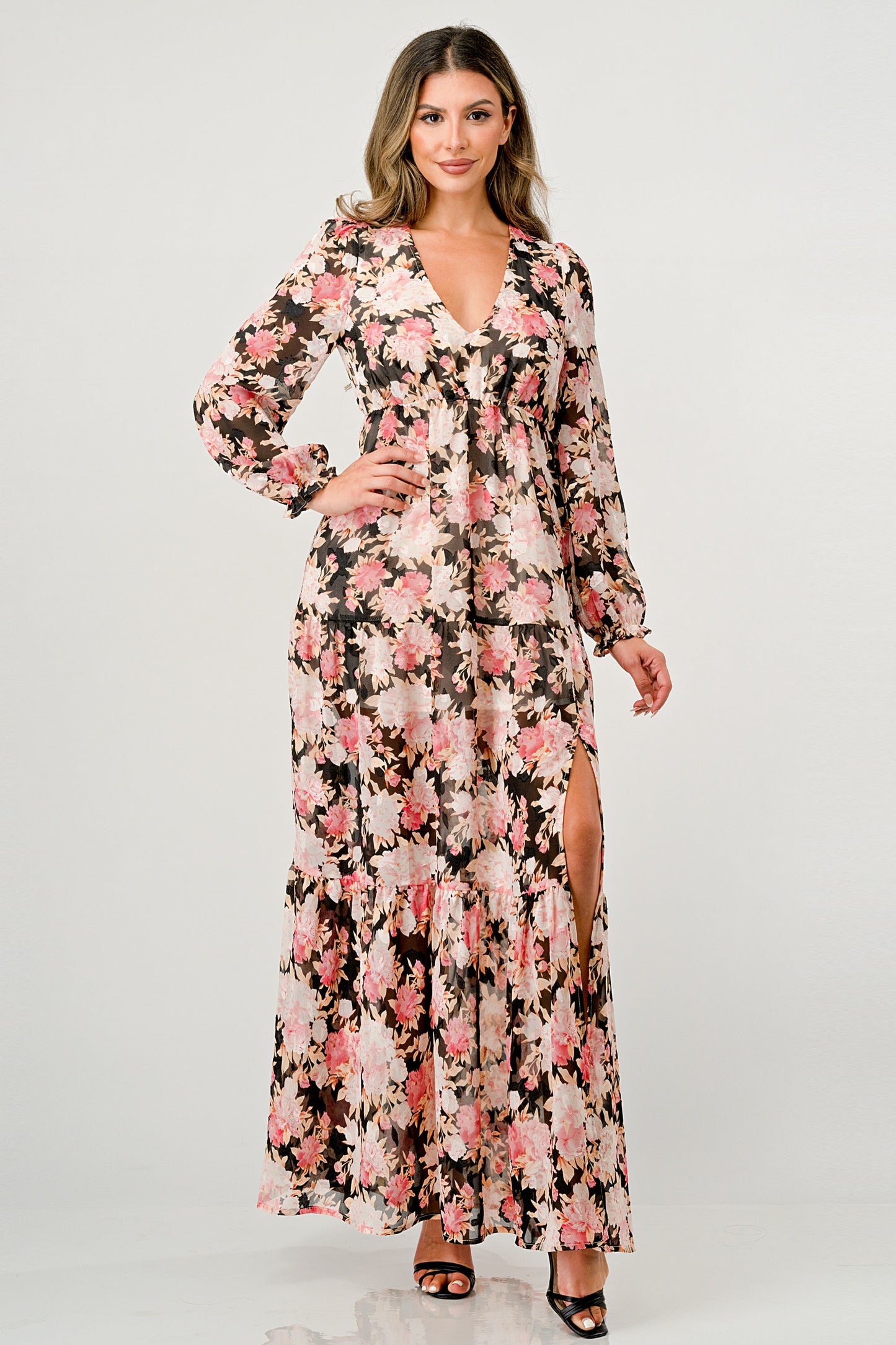 Long Sleeve Tiered Maxi Dress