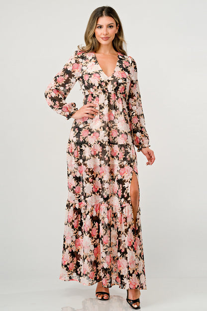 Long Sleeve Tiered Maxi Dress