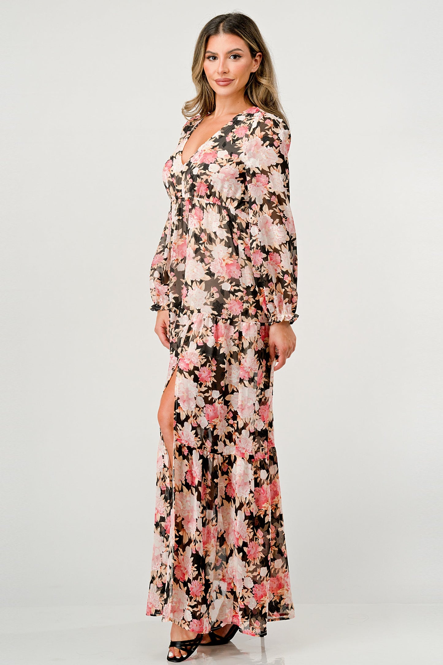 Long Sleeve Tiered Maxi Dress