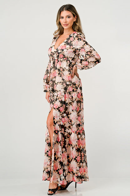 Long Sleeve Tiered Maxi Dress