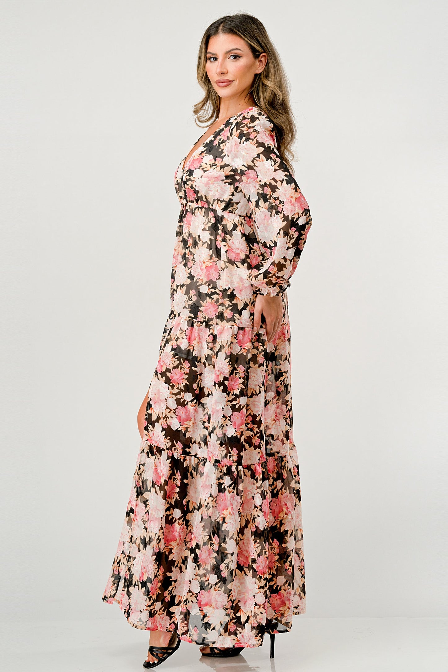 Long Sleeve Tiered Maxi Dress
