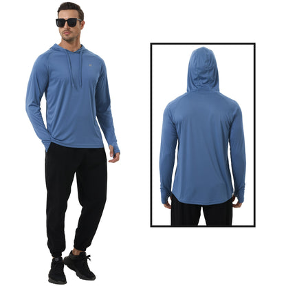 Men's Long Sleeve Rash Guard Hoodie