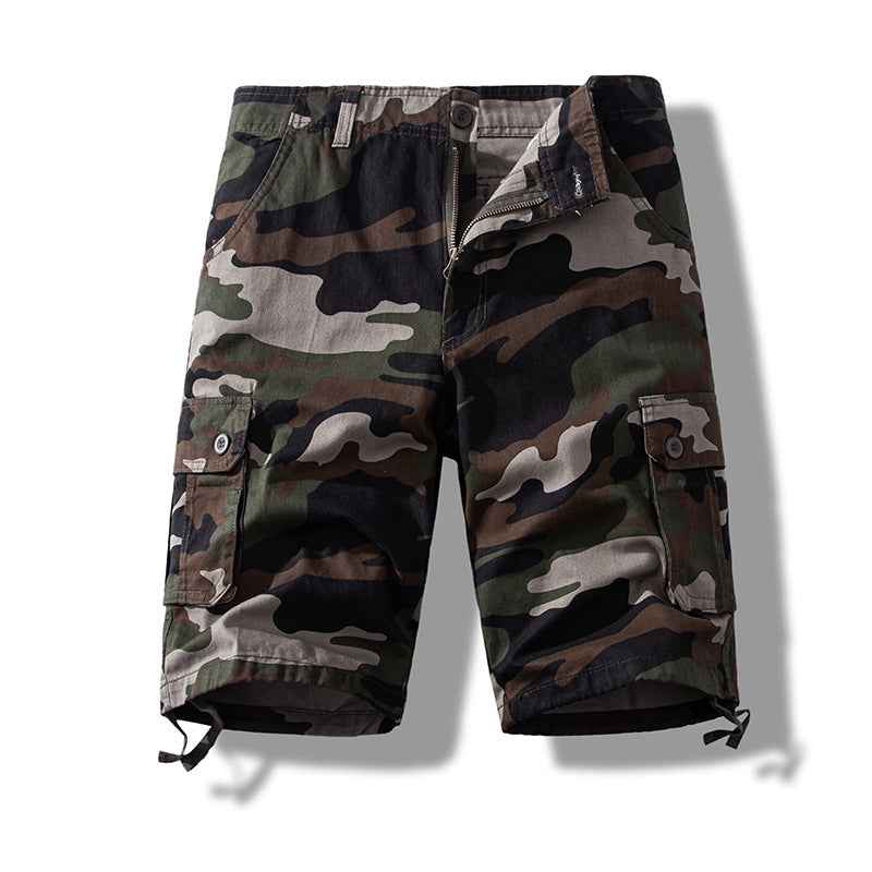 Summer sports shorts men's fifth pants workwear multi-pocket loose plus size casual middle pants cotton wear-resistant fashion brand