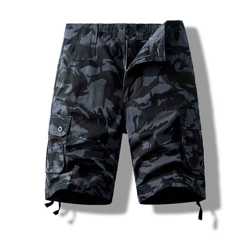 Summer sports shorts men's fifth pants workwear multi-pocket loose plus size casual middle pants cotton wear-resistant fashion brand