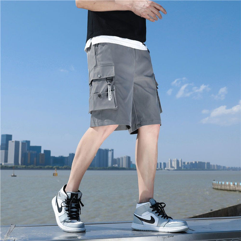 Cargo Shorts Men's Outer Wear Summer Sports Trendy Brand Student Loose All-match Fashionable Men's Casual Five-point Pants Men's