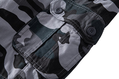 Summer sports shorts men's fifth pants workwear multi-pocket loose plus size casual middle pants cotton wear-resistant fashion brand
