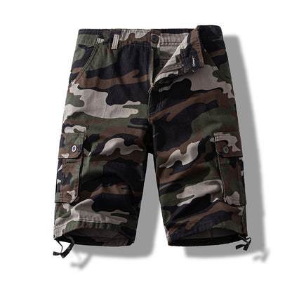 Summer sports shorts men's fifth pants workwear multi-pocket loose plus size casual middle pants cotton wear-resistant fashion brand