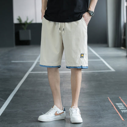 Summer New Trendy Men's Shorts Large Size Loose Fashion Versatile Youthful Popular Casual Shorts Men's Knee-Length Shorts