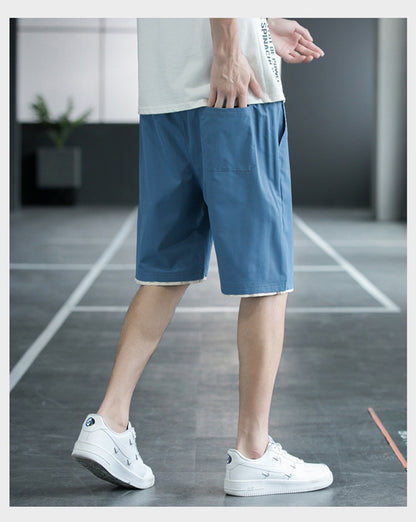 Summer New Trendy Men's Shorts Large Size Loose Fashion Versatile Youthful Popular Casual Shorts Men's Knee-Length Shorts