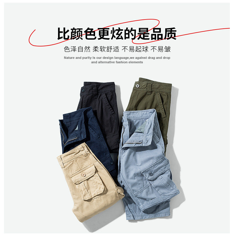 Foreign trade shorts men's summer straight shorts men's loose plus size casual pants outdoor sports tooling shorts men
